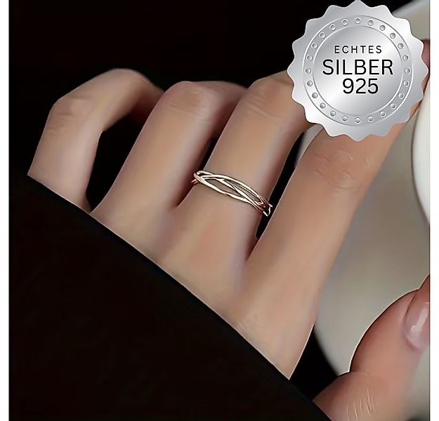 XCOAST Fingerring 925 Sterling Silber Damenring – Triline Design, Verstellb günstig online kaufen
