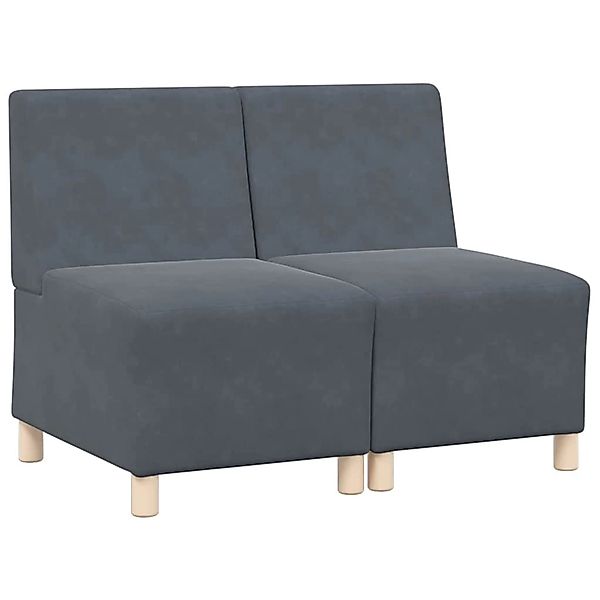vidaXL Modulares Sofa ohne Armlehnen 2 Stk Dunkelgrau 55 x 74 x 82 cm Samt günstig online kaufen