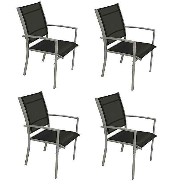 DEGAMO Gartensessel PINO (4-St), Stahl silber, günstig online kaufen