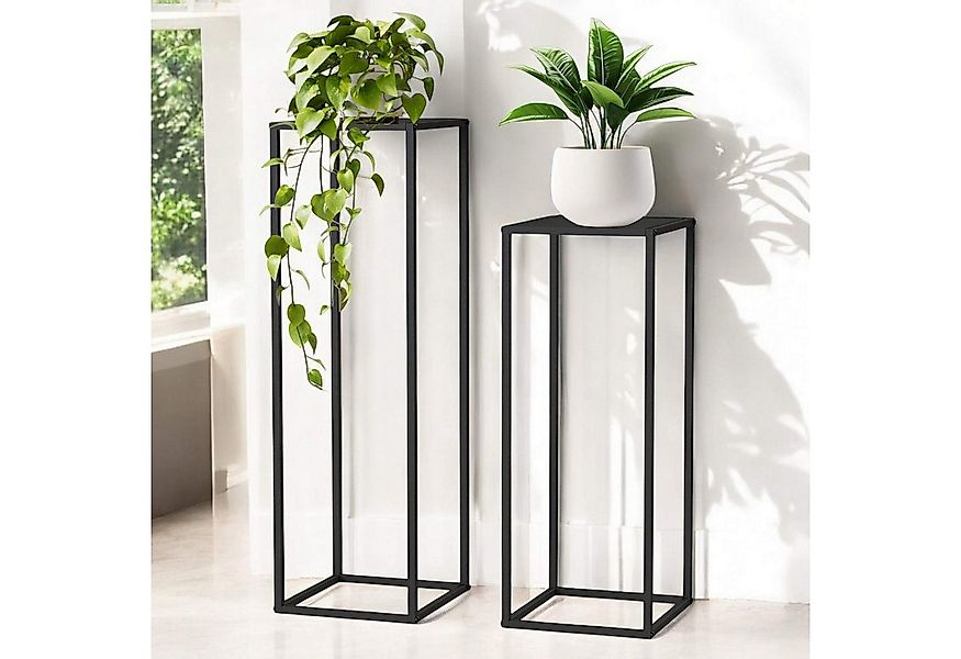 DanDiBo Blumenhocker Metall Schwarz Eckig 2er Set 96587 Beistelltisch Hoch günstig online kaufen
