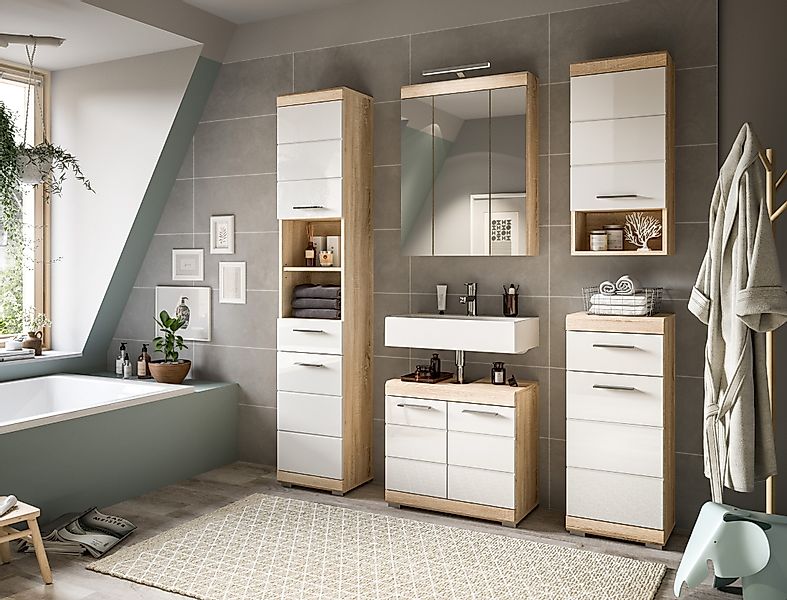furnling Badezimmerspiegelschrank Scott mit Beleuchtung, Badschrank, günstig online kaufen