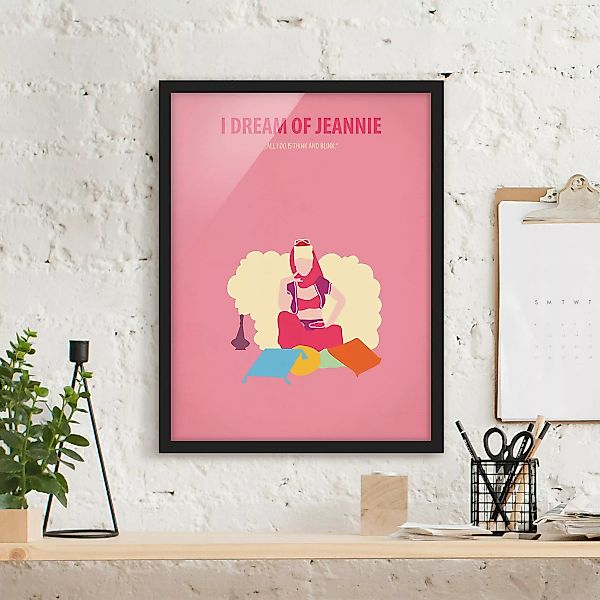 Bild mit Rahmen Kunstdruck - Hochformat Filmposter I dream of Jeannie günstig online kaufen