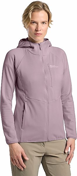 Jack Wolfskin Kapuzenfleecejacke "KOLBENBERG HOODED FZ W", Gitterfleece, Üb günstig online kaufen