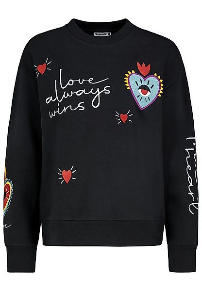 Fresh Made Sweatshirt Damen Pullover langarm bestickt Sweater, Sweatpullove günstig online kaufen