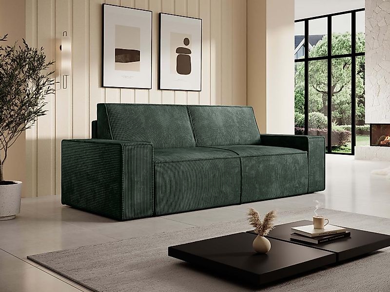 Sofa 3-Sitzer - Cord - Grün - AMELIA günstig online kaufen