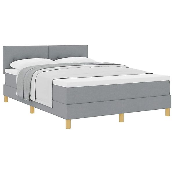 vidaXL Boxspringbett mit Matratze Hellgrau 160 x 200 cm Stoff 3338930 günstig online kaufen