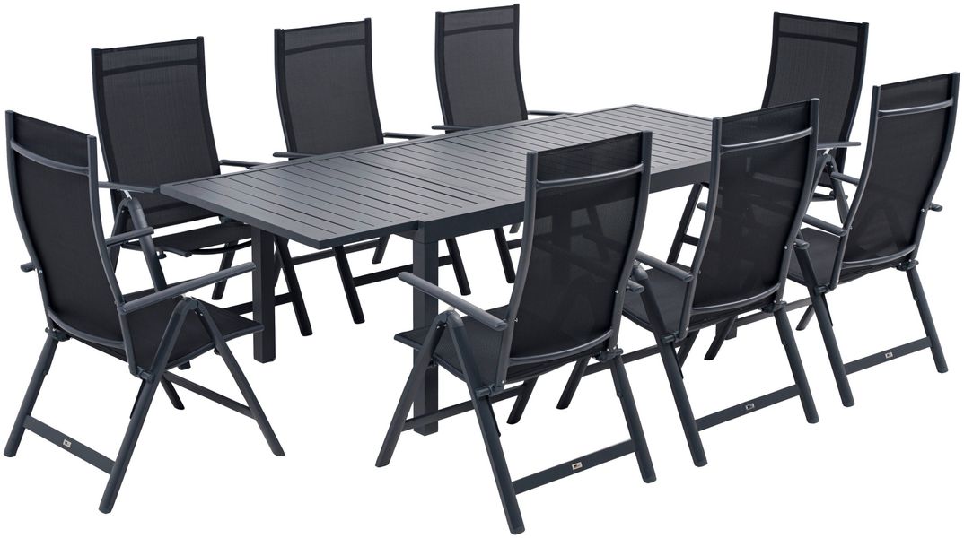 KONIFERA Garten-Essgruppe "Palermo" Set, 8x Sessel, 1x AZ-Tisch 160-240x100 günstig online kaufen