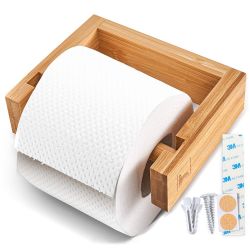 HENNEZ Toilettenpapierhalter Bambus - ohne Bohren günstig online kaufen