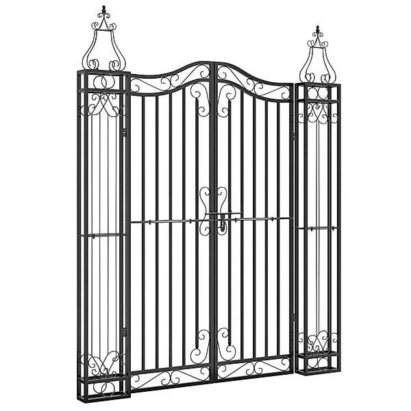 vidaXL Gartentor Schwarz 121x8x150 cm Schmiedeeisen 363432 günstig online kaufen