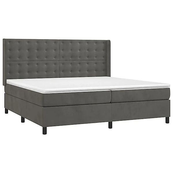 vidaXL Boxspringbett mit Matratze & LED Dunkelgrau 200x200 cm Samt 3139824 günstig online kaufen