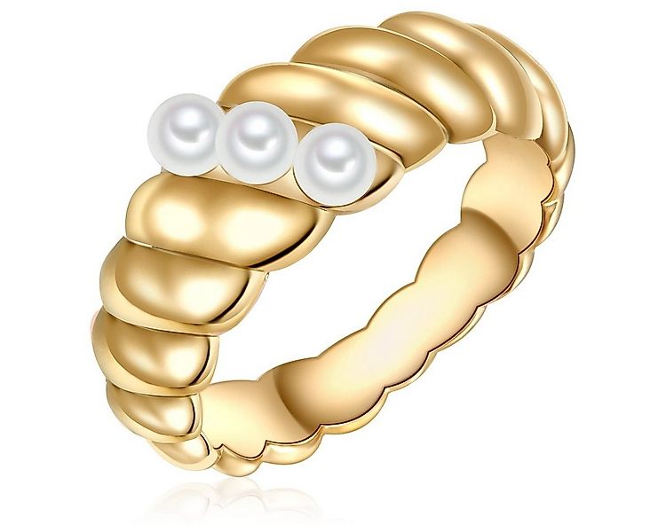 Lulu & Jane Perlenring gelbgold, Messing günstig online kaufen