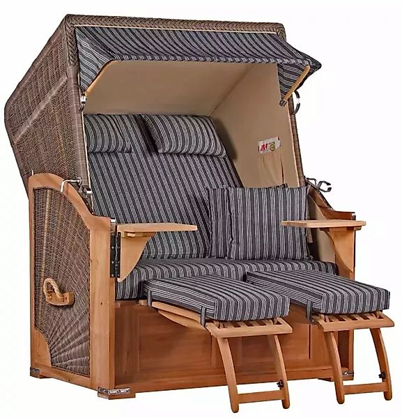 Strandkorb Nordstrand Teak PE grey Dessin 500 günstig online kaufen