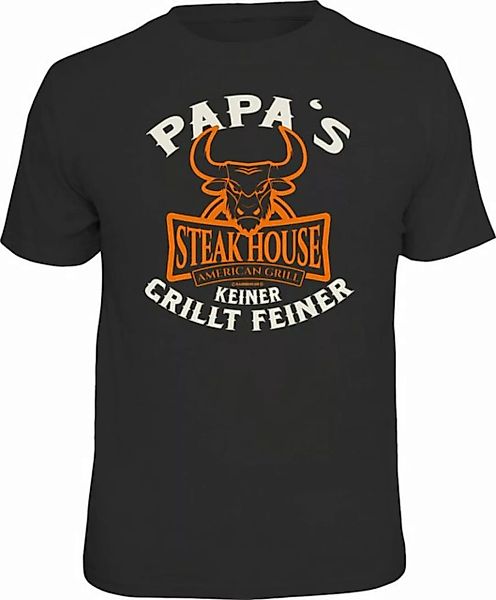 RAHMENLOS® T-Shirt als Geschenk für den Vater am Grill: Papa's Steakhouse günstig online kaufen