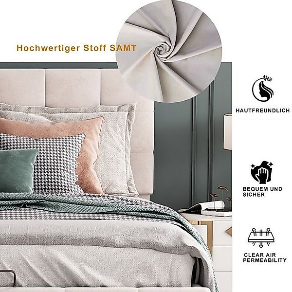 STILVORA Polsterbett 140×200 Bettgestell mit Matratze,Jugendbett mit Staura günstig online kaufen