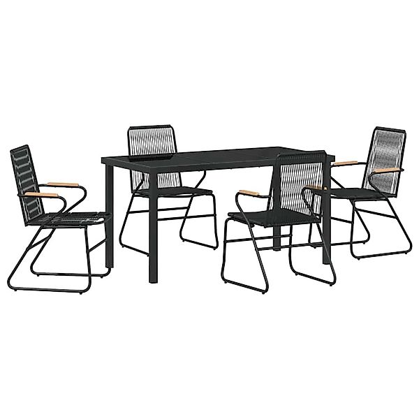 vidaXL Garten Essgruppe 5-Tlg Schwarz PVC-Rattan 3379172 günstig online kaufen