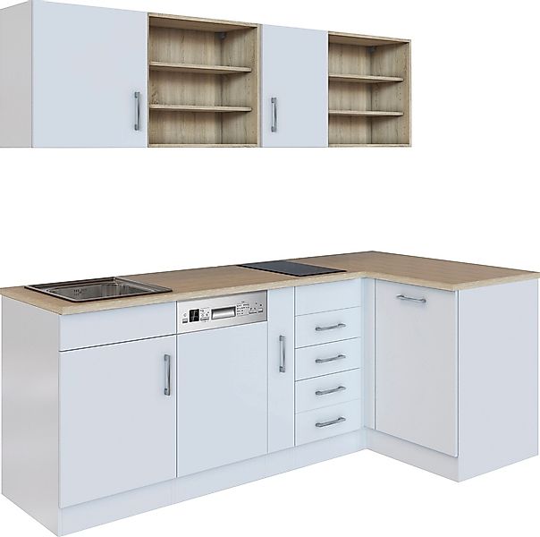 KOCHSTATION Küche »KS-Mali« Stellbreite 210/110 cm, mit E-Geräten günstig online kaufen