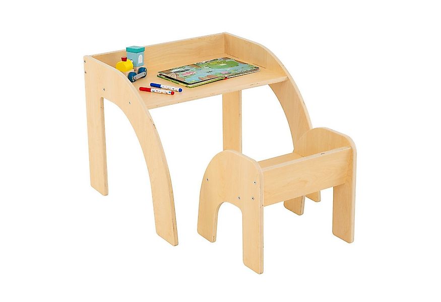 COSTWAY Kindersitzgruppe, (2-tlg), Kindertisch mit Stuhl, Holz günstig online kaufen