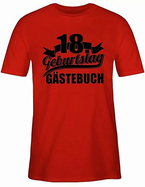 Shirtracer T-Shirt Gästebuch Achtzehnter Geburtstag 18. Geburtstag günstig online kaufen