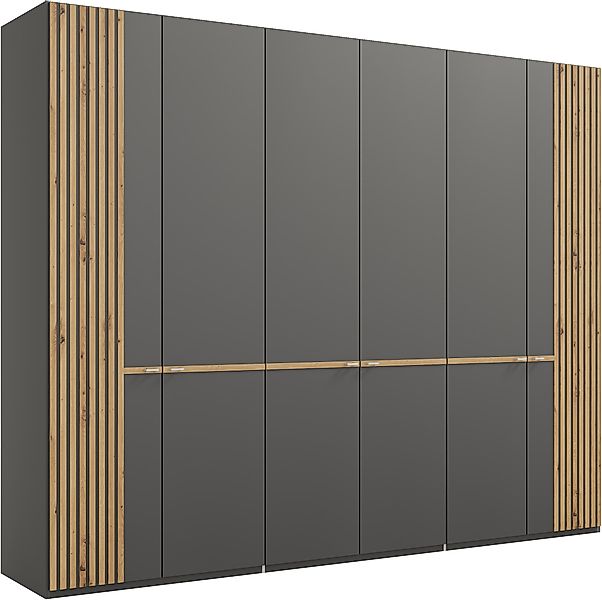 Musterring Kleiderschrank "Isabelle" Lamellen in Eiche, Griffe in schwarz, günstig online kaufen