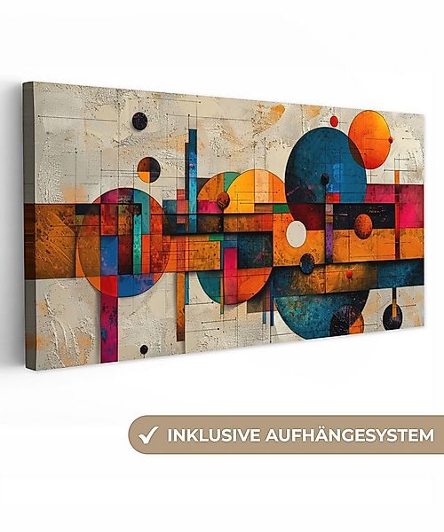 OneMillionCanvasses® Leinwandbild Panorama Kunst - Bunt - Modern - Formen, günstig online kaufen