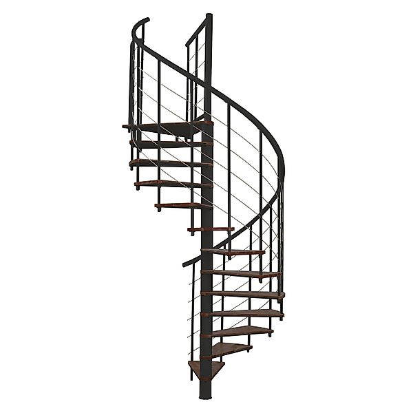 Minka Spindeltreppe Fusion Ø 120 cm Walnuss Raumhöhe bis 295 cm günstig online kaufen