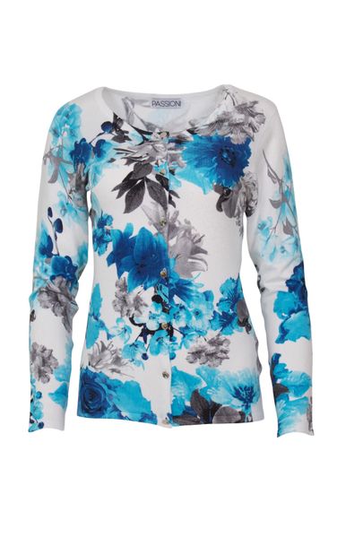 Passioni 2-in-1-Strickjacke Twinset mit floralem Print günstig online kaufen