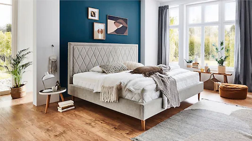 ATLANTIC home collection Polsterbett "Paulin" mit gestepptem Kopfteil günstig online kaufen