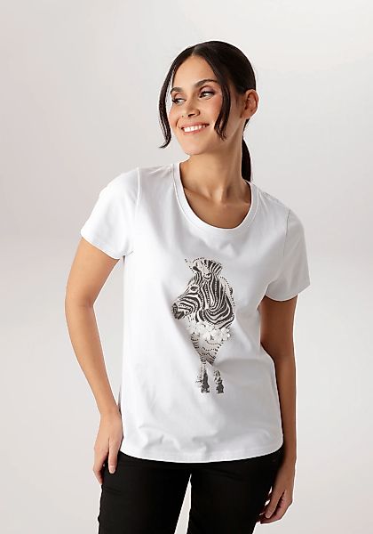 Aniston SELECTED T-Shirt mit aufwendiger 3D-Applikation - NEUE KOLLEKTION günstig online kaufen