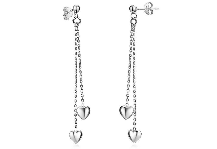 Materia Paar Ohrhänger Damen Silber Pendel Herzen lang 55mm SO-248, 925 Ste günstig online kaufen