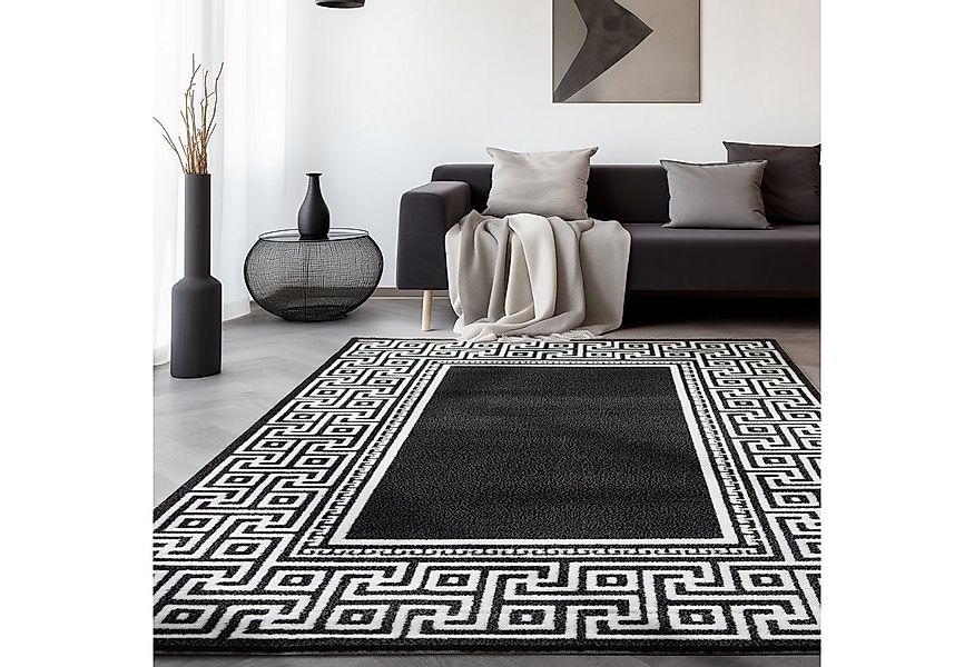 SIMPEX24 Designteppich Mäander Design, Rechteckig, Höhe: 12 mm, Modern Kurz günstig online kaufen