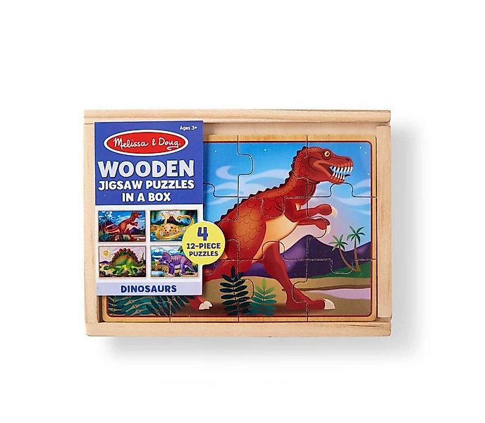 Melissa & Doug Rahmenpuzzle Dinosaurier Puzzle aus Holz 4 Stk, 12 Puzzletei günstig online kaufen
