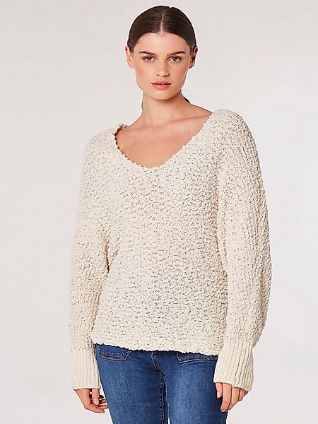 Apricot Strickpullover Fledermaus-Pullover (1-tlg) mit Popcorn-Struktur günstig online kaufen