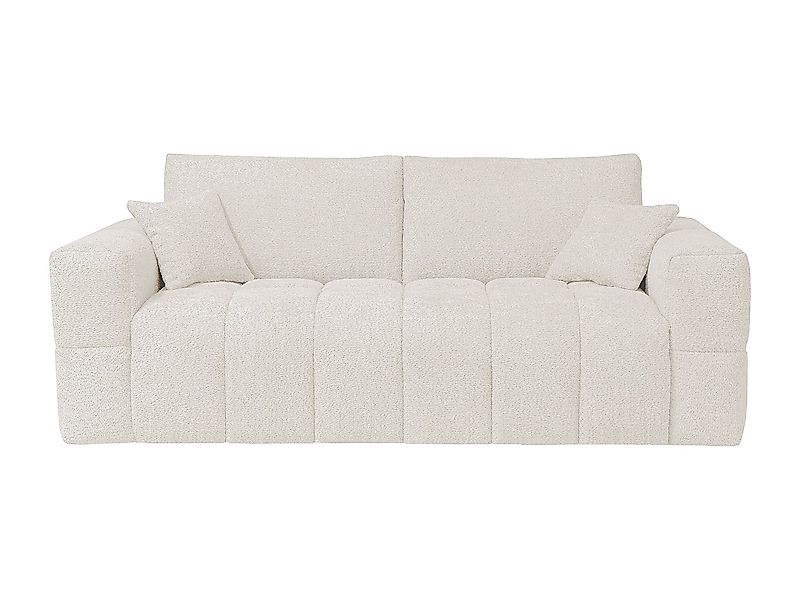 Schlafsofa mit Matratze 3-Sitzer - Bouclé-Stoff - Beige - Liegefläche 140 c günstig online kaufen
