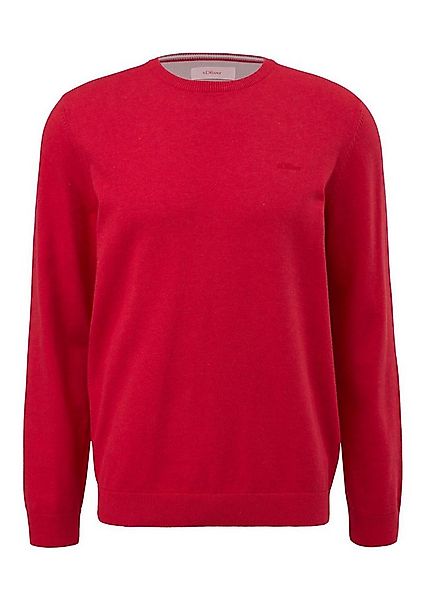 s.Oliver Rundhalspullover Casual (1-tlg) mit gesticktem Logo, Feinstrick, C günstig online kaufen