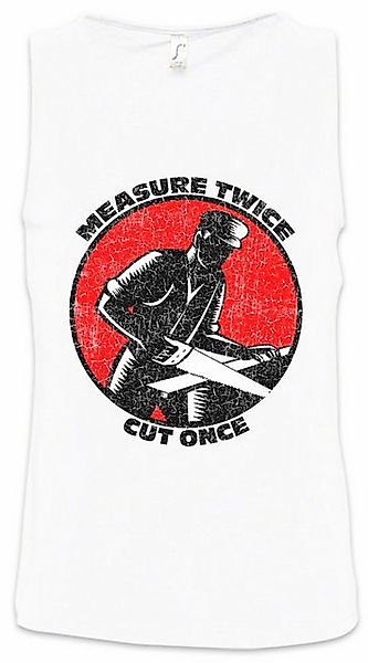 Urban Backwoods Tanktop Measure Twice Cut Once Ärmelloses T-Shirt Schreiner günstig online kaufen