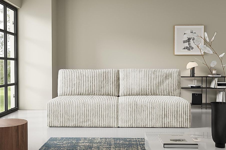 Compleo Schlafsofa klein, Cordsofa ohne Armlehnen, günstig online kaufen