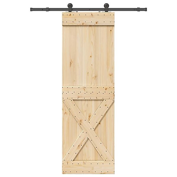 vidaXL Schiebetür mit Beschlag 70x210 cm Massivholz Kiefer 3332760 günstig online kaufen