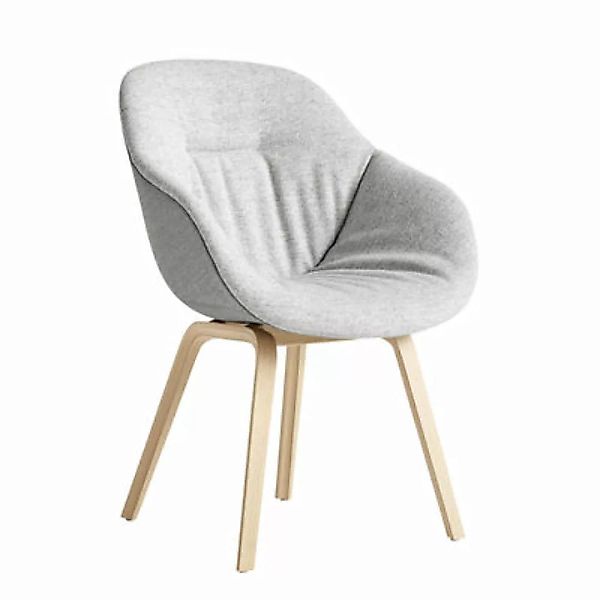 Gepolsterter Sessel About a chair AAC123 Soft Duo textil grau holz natur / günstig online kaufen
