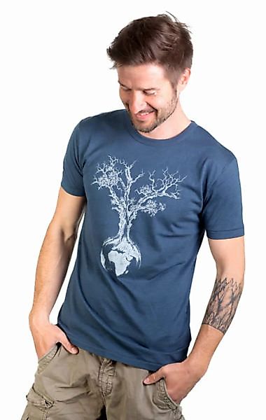 Bambus Shirt Fairwear Für Herren "Weltenbaum" In Denim Blue günstig online kaufen