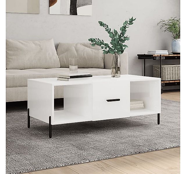 furnicato Couchtisch Hochglanz-Weiß 102x50x40 cm Holzwerkstoff (1-St) günstig online kaufen