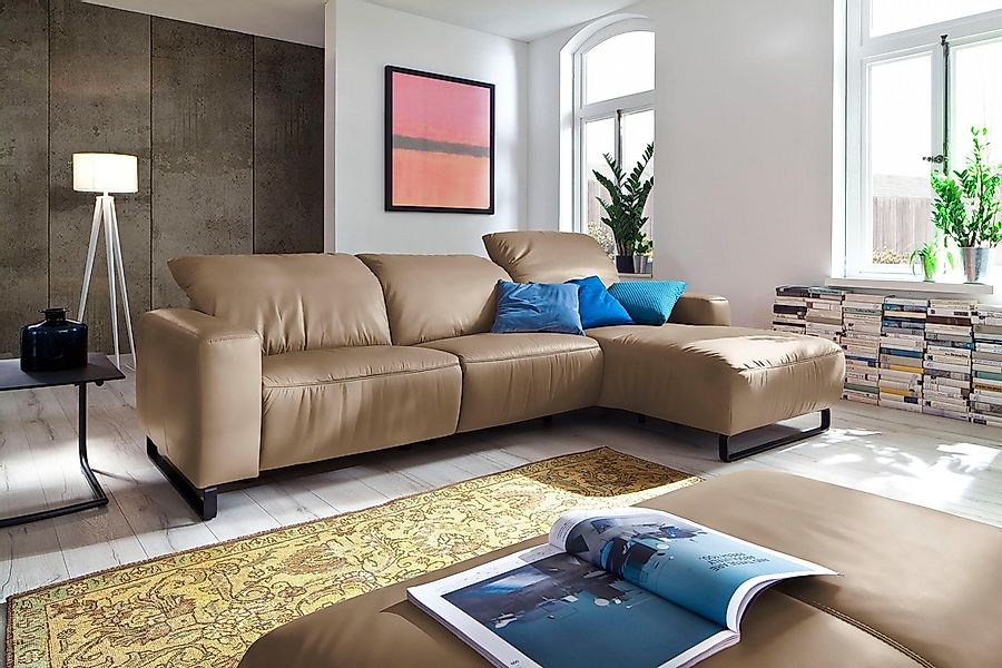 Home affaire Ecksofa »Juist L-Form«, mit Kopfteilverstellung und schwarzen günstig online kaufen