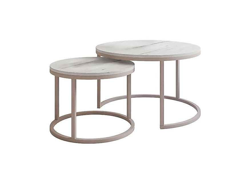 Lookway Couchtisch CIRI 2in1 Matt KASCHMIR (2er Set), Durchmesser: ⌀70 cm u günstig online kaufen