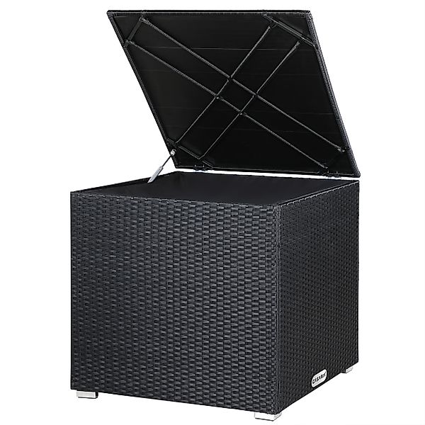 Gartenbox Polyrattan 318L Schwarz mit Innenverkleidung wetterfest günstig online kaufen