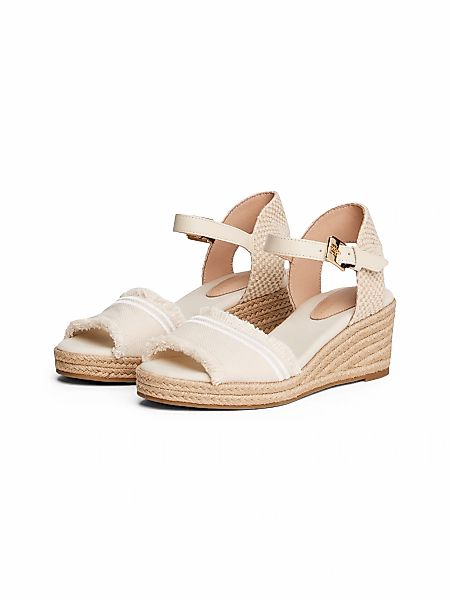 Tommy Hilfiger Keilsandalette "FRINGE CANVAS MEDIUM WEDGE", Plateau, Sommer günstig online kaufen