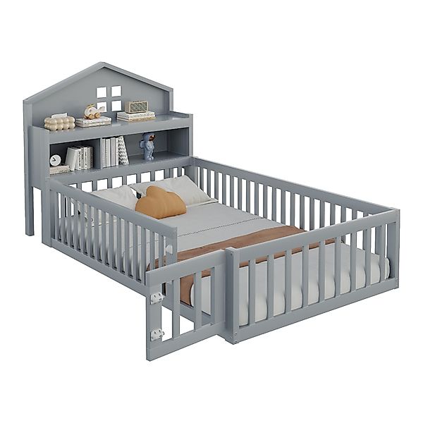 OKWISH Kinderbett Holzbett Hausbett (mit Kreidetafel, günstig online kaufen