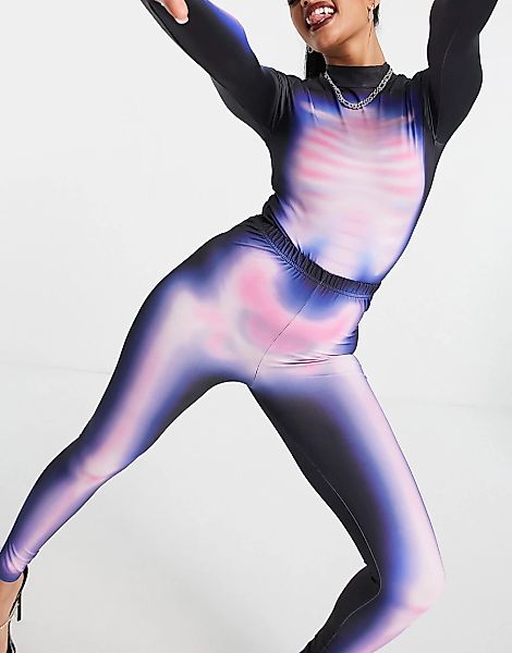 ASOS DESIGN – Halloween – Körpernahe Leggings mit Skelett-Print, Kombiteil- günstig online kaufen