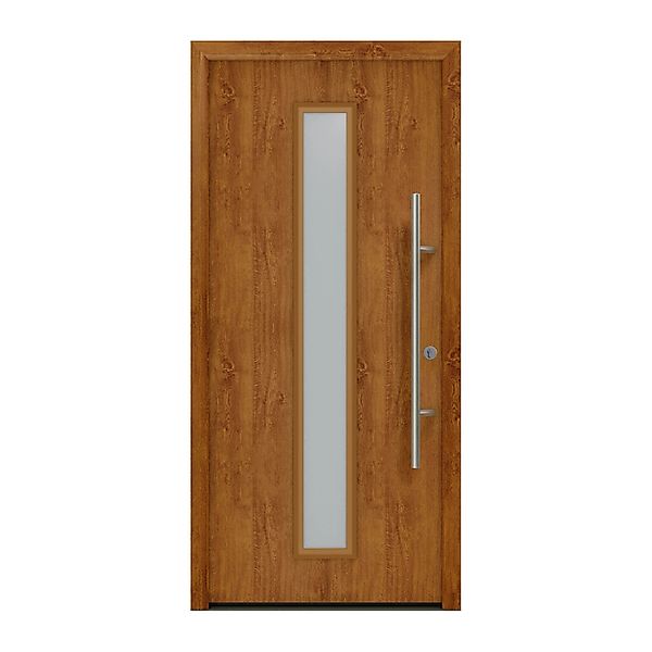EcoStar Haustür Isopro Secur IPS 020S Golden Oak 110 cm x 210 cm DIN R günstig online kaufen