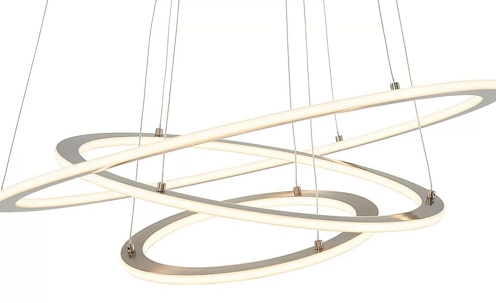Trio LED-Pendelleuchte, Nickel-matt, `Ringe` - silber - 200 cm - Lampen & L günstig online kaufen