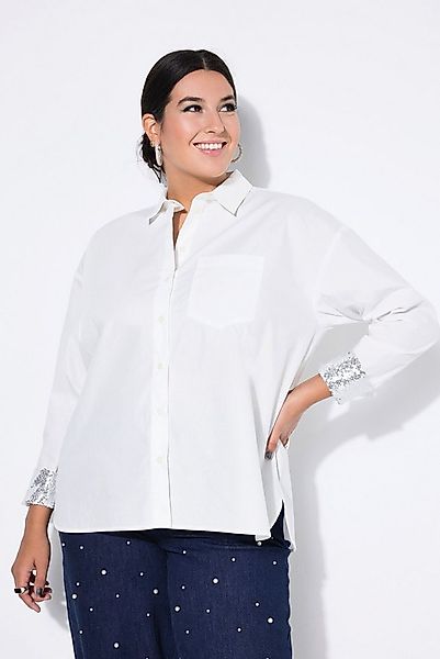 Studio Untold Hemdbluse Hemdbluse oversized Glitter-Manschetten (innen) günstig online kaufen