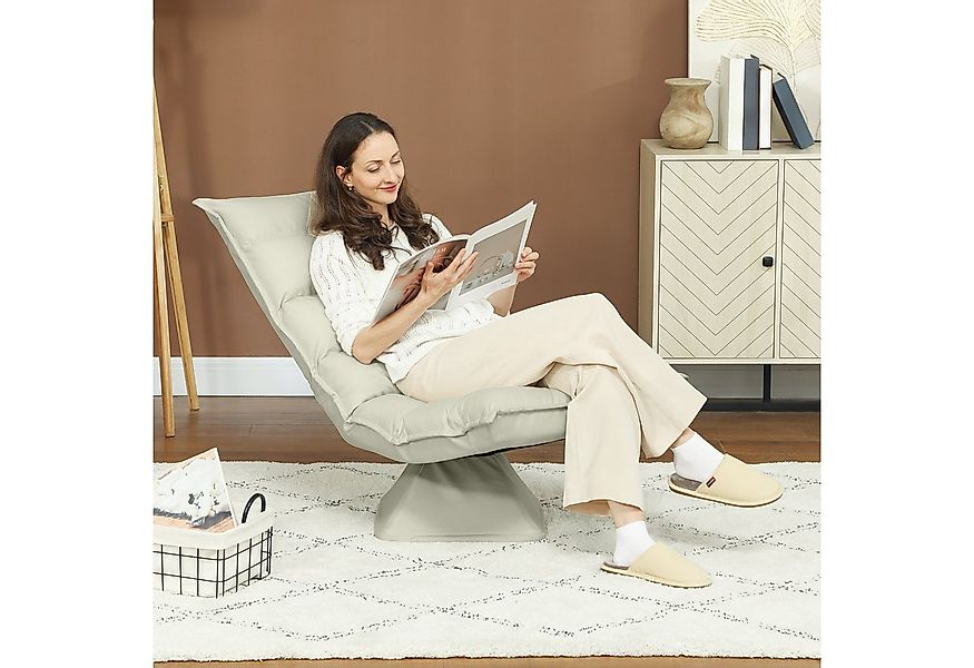 HOMCOM Relaxsessel Bodenstuhl mit Verstellbarer Lehne, Drehbarer Meditation günstig online kaufen